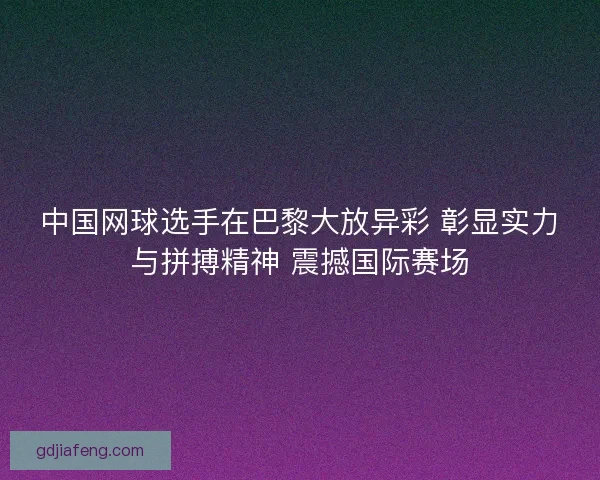 中国网球选手在巴黎大放异彩 彰显实力与拼搏精神 震撼国际赛场