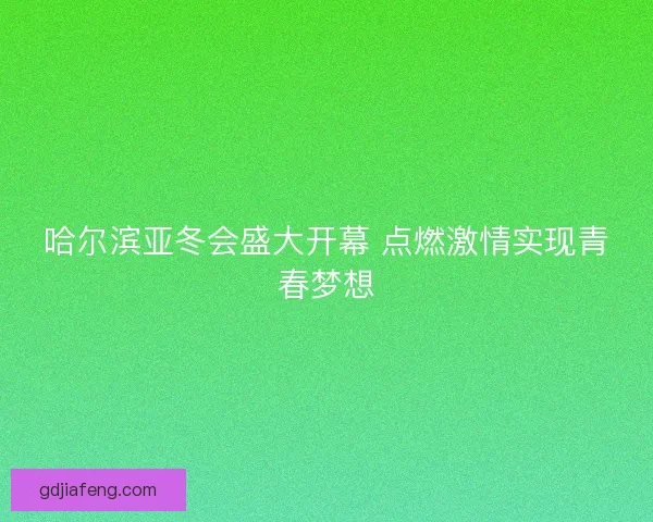 哈尔滨亚冬会盛大开幕 点燃激情实现青春梦想